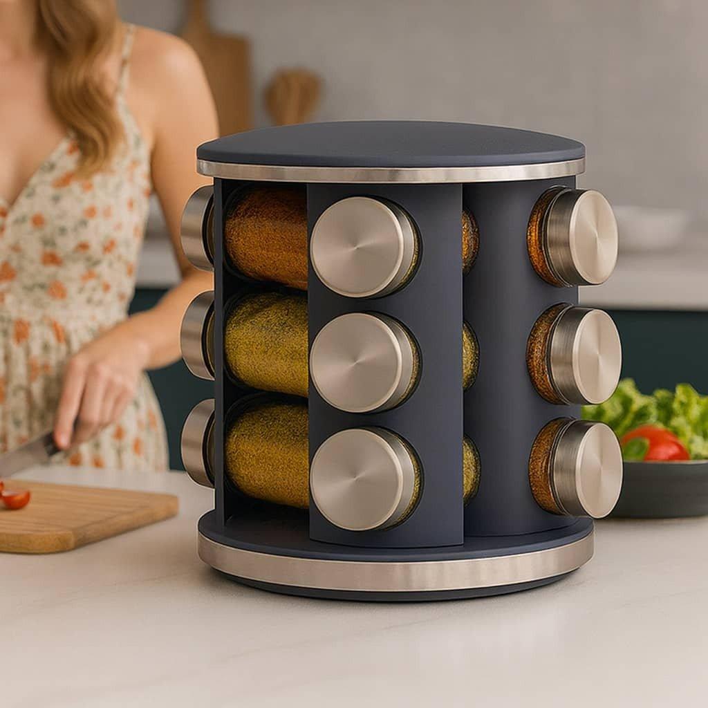 منظم التوابل الدوّار 360° – Rotating Spice Organizer